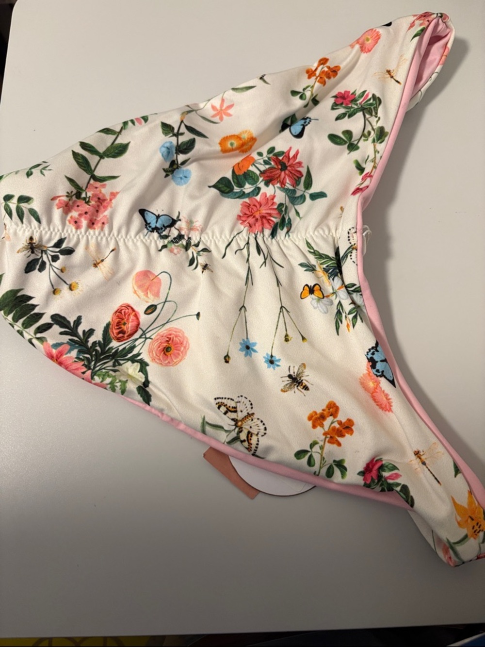 NWT [PQ Swim] Mari Reversible Floral/Pink High Cut Swimsuit Bottoms Women's Sz L - Picture 7 of 10